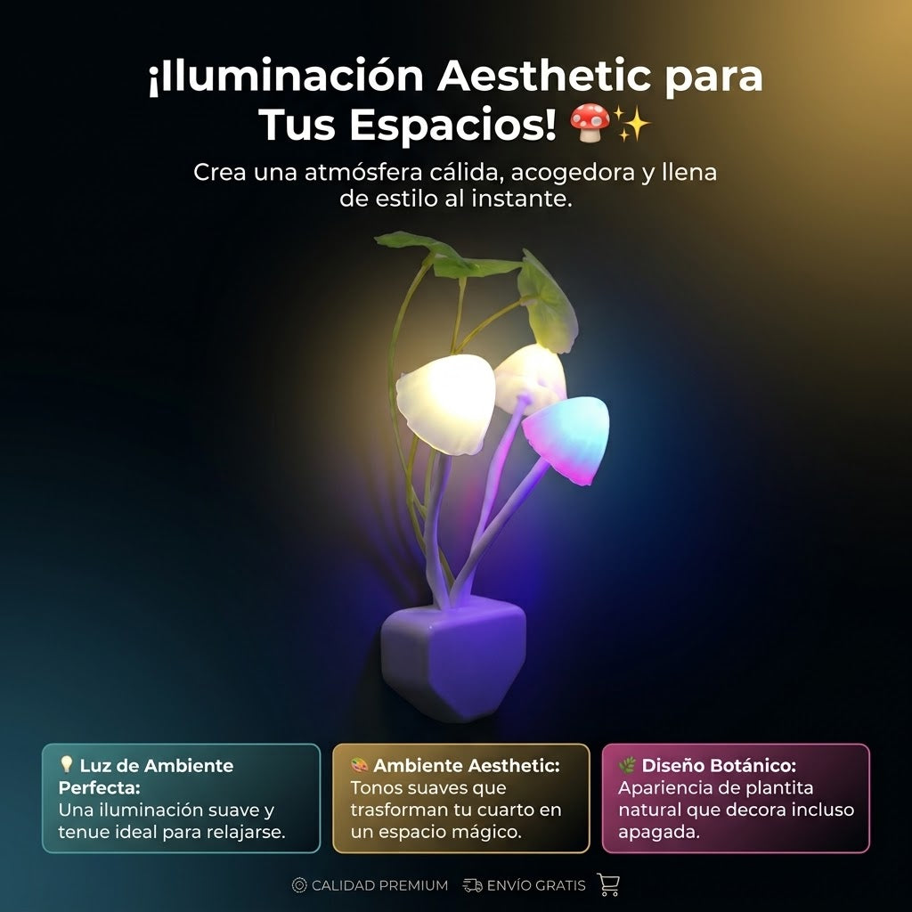 Luz de Noche Honguitos para un Cuarto Acogedor