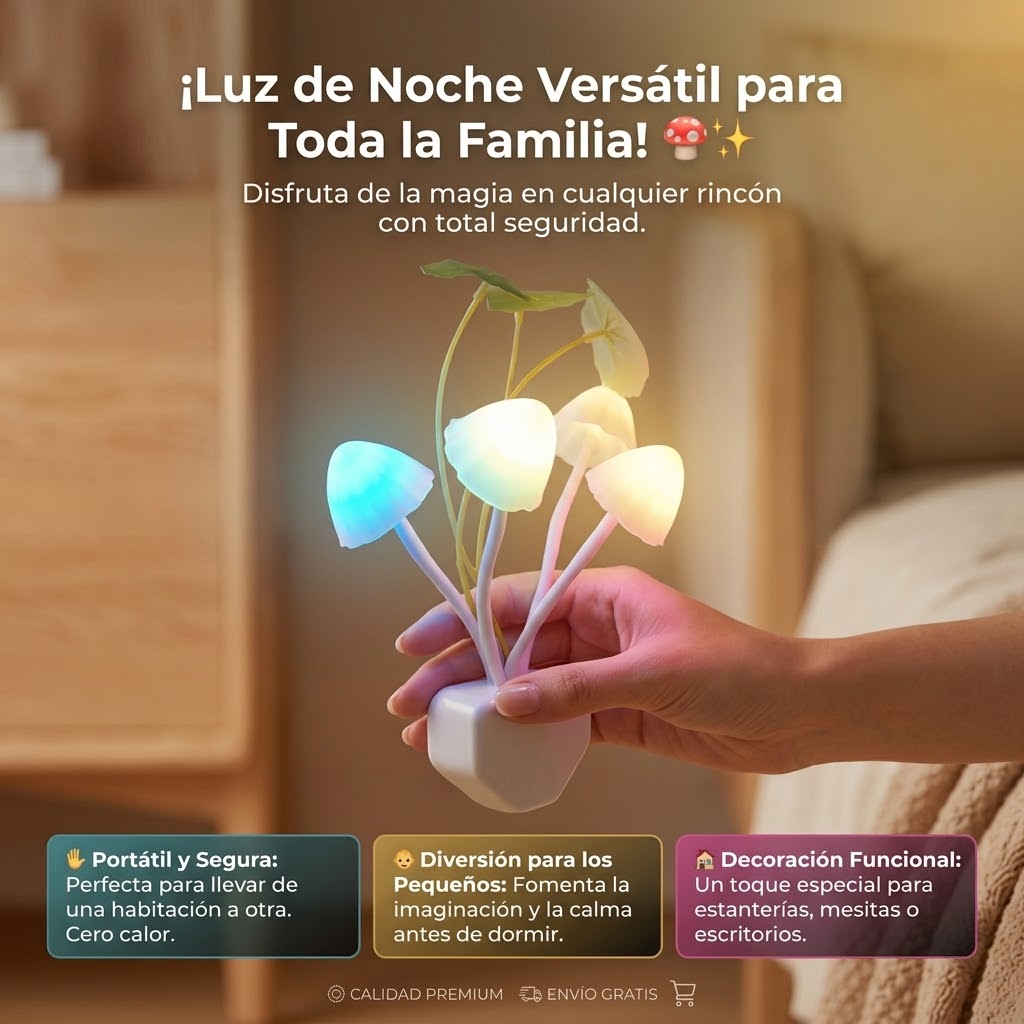 Luz de Noche Honguitos para un Cuarto Acogedor