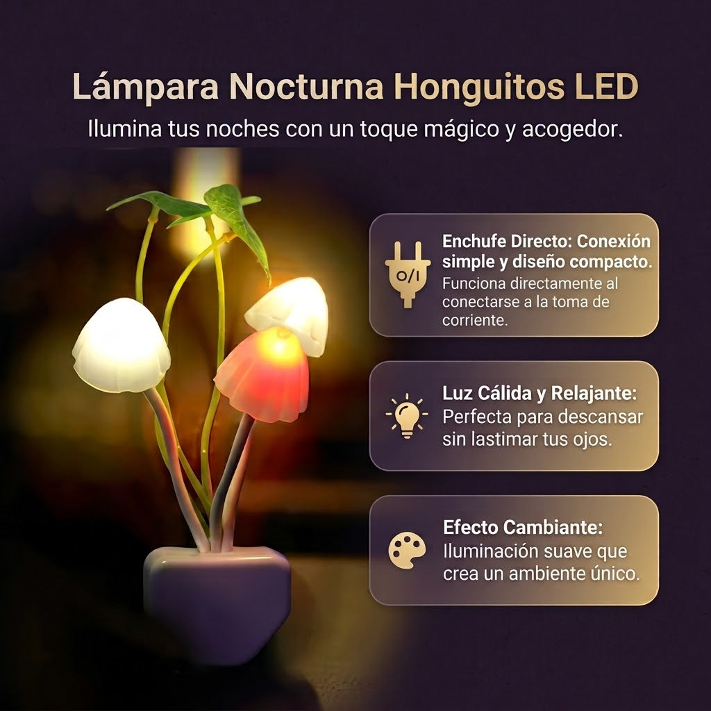 Luz de Noche Honguitos para un Cuarto Acogedor